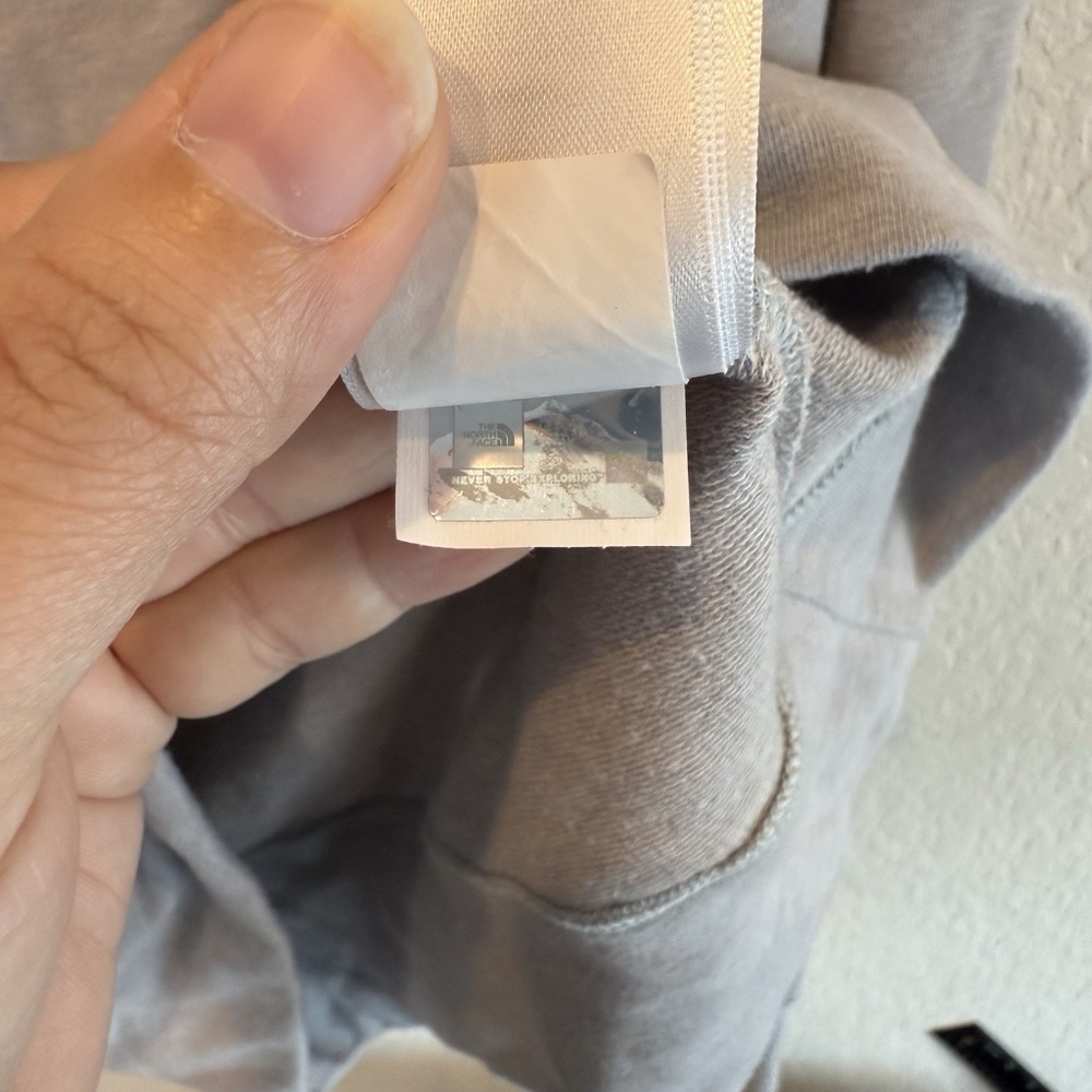 The North Face Terry Hoodie Womens XS Gray Pullover Kangaroo Pocket Logo - Picture 7 of 9